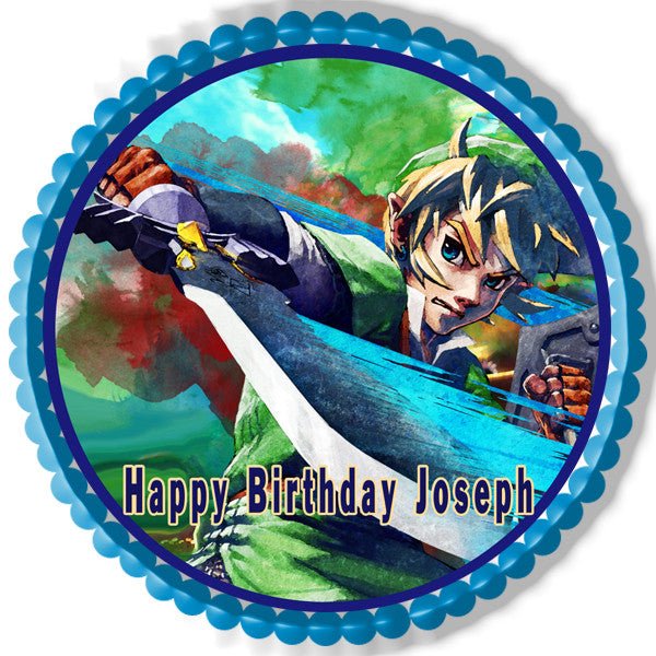 The legend of Zelda 1 Edible Birthday Cake Topper OR Cupcake Topper, Decor - Edible Prints On Cake (Edible Cake &Cupcake Topper)