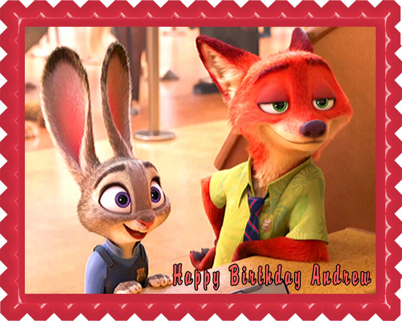 Zootopia - Edible Cake Topper OR Cupcake Topper, Decor