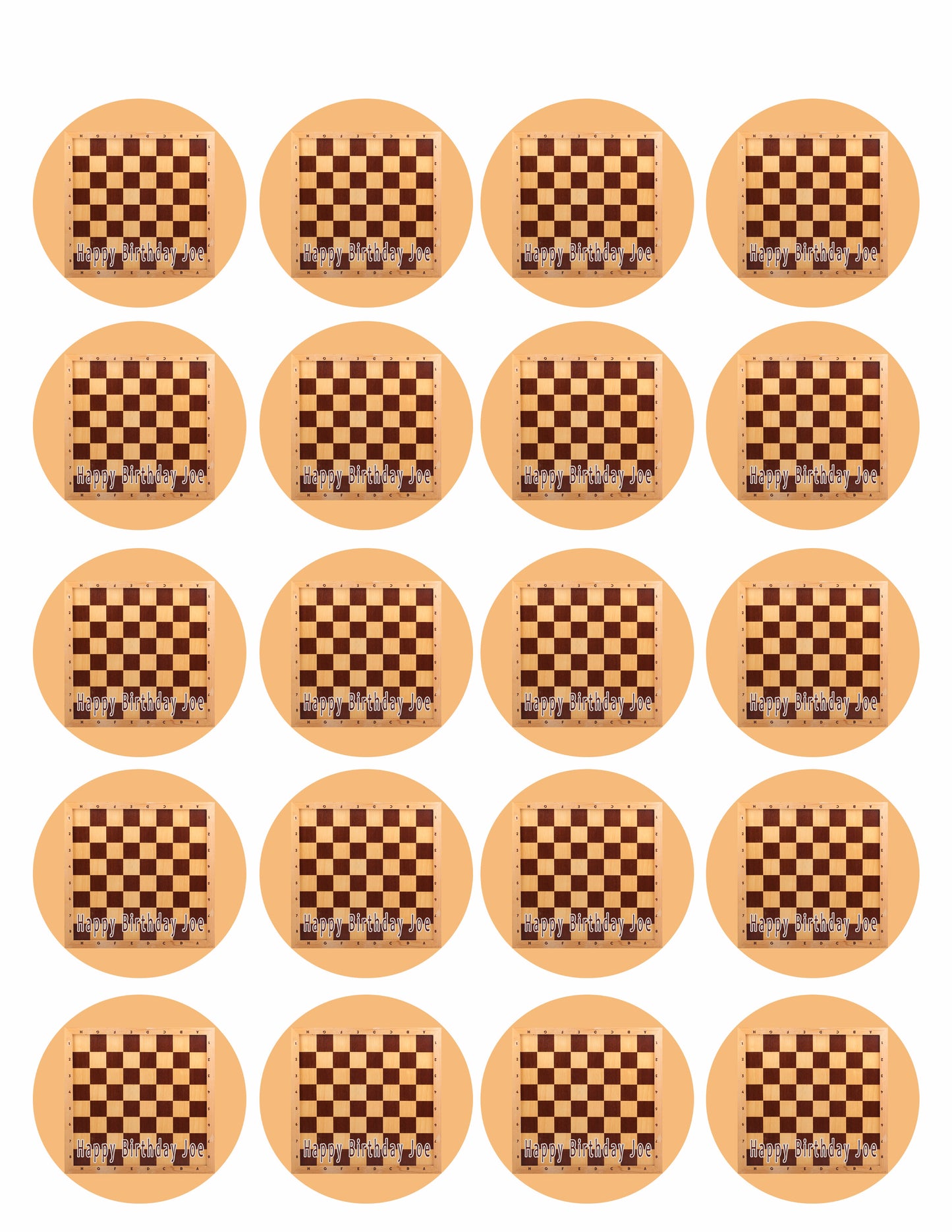 Chess Board (Nr2) - Edible Cake Topper, Cupcake Toppers, Strips