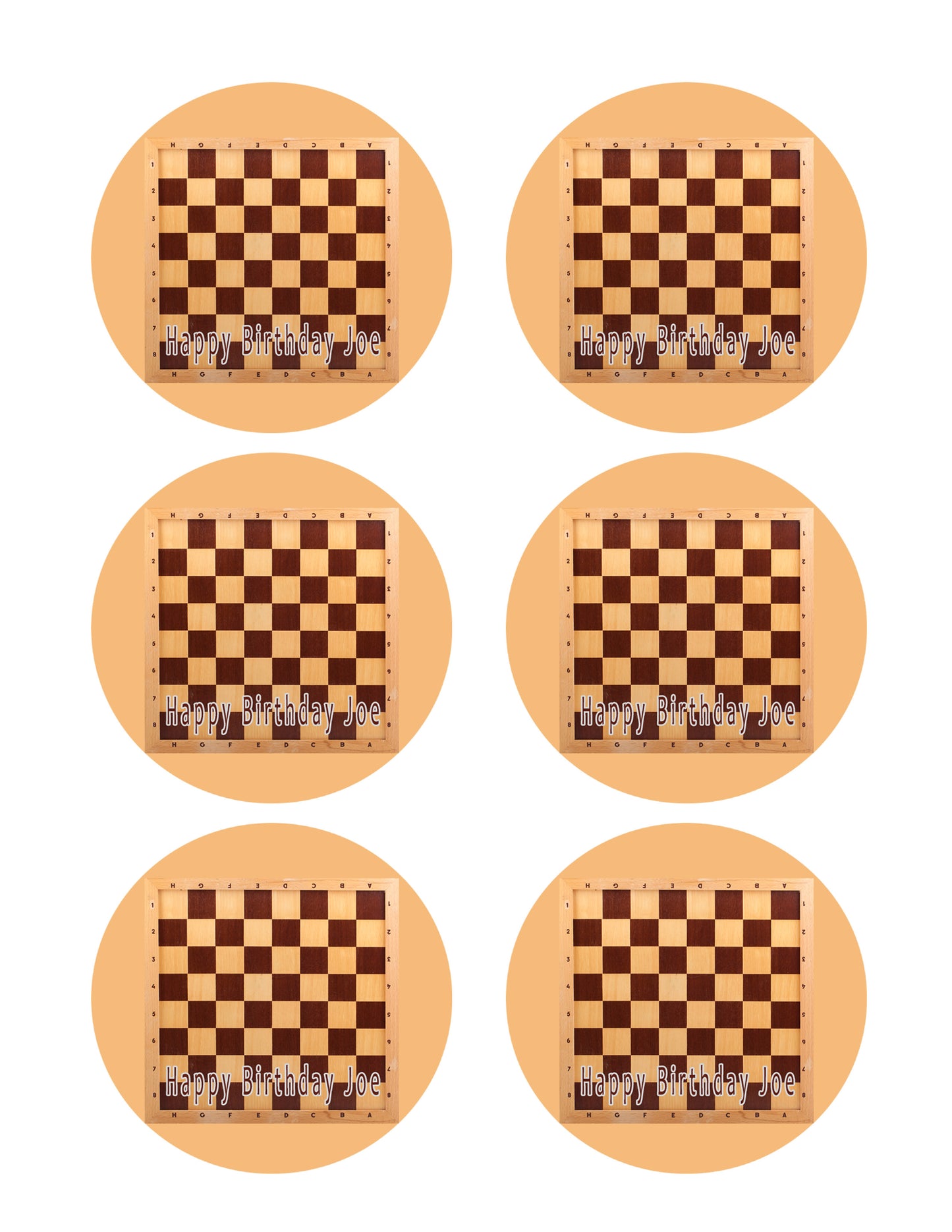 Chess Board (Nr2) - Edible Cake Topper, Cupcake Toppers, Strips