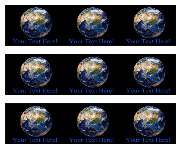 Earth Planet - Edible Cake Topper, Cupcake Toppers, Strips
