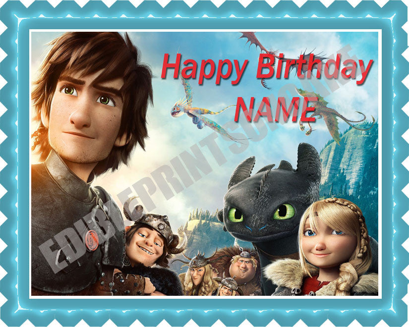 How To Train Your Dragon (Nr2) - Edible Cake Topper OR Cupcake Topper, Decor