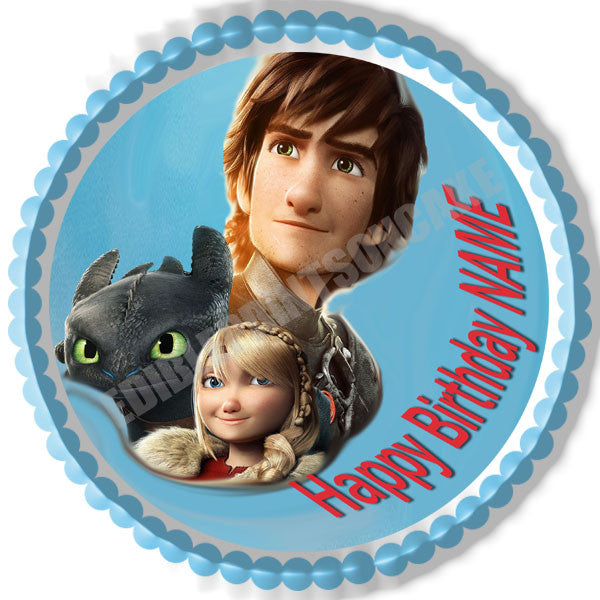 How To Train Your Dragon (Nr2) - Edible Cake Topper OR Cupcake Topper, Decor