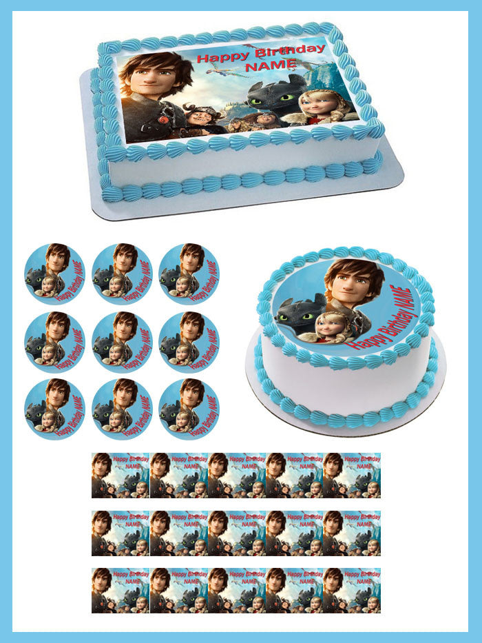 How To Train Your Dragon (Nr2) - Edible Cake Topper OR Cupcake Topper, Decor