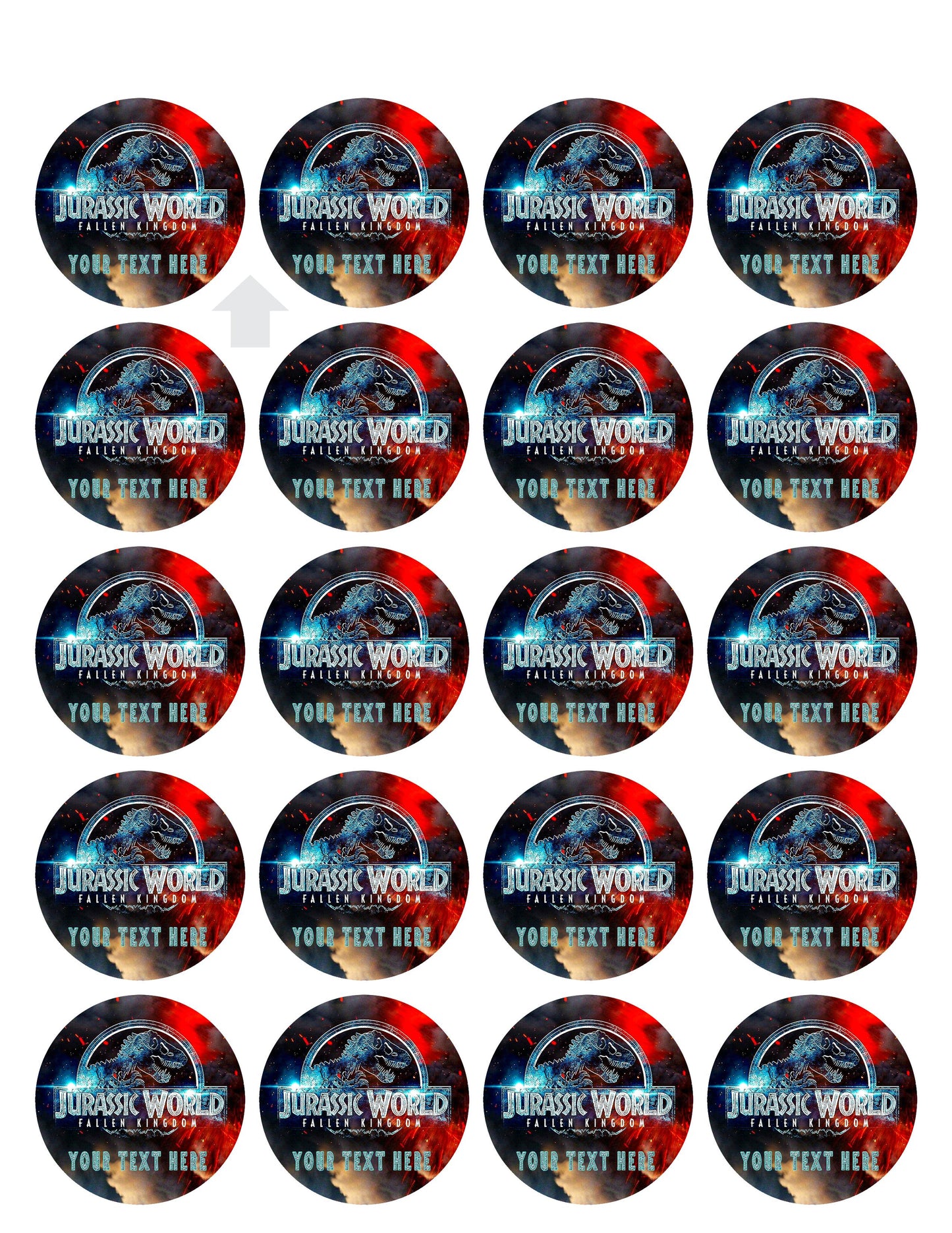Jurassic World The Fallen Kingdom - Edible Cake Topper, Cupcake Toppers, Strips