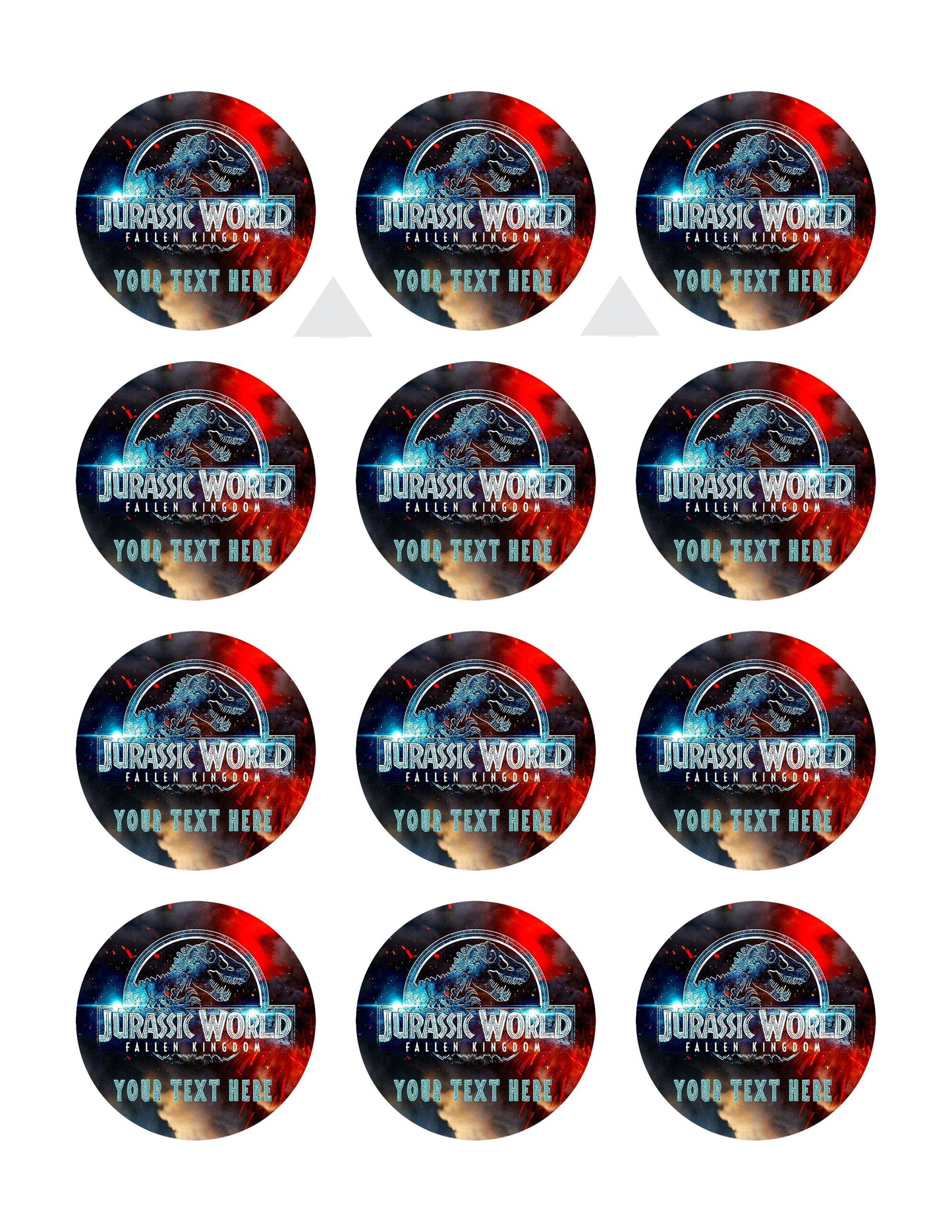 Jurassic World The Fallen Kingdom - Edible Cake Topper, Cupcake Toppers, Strips