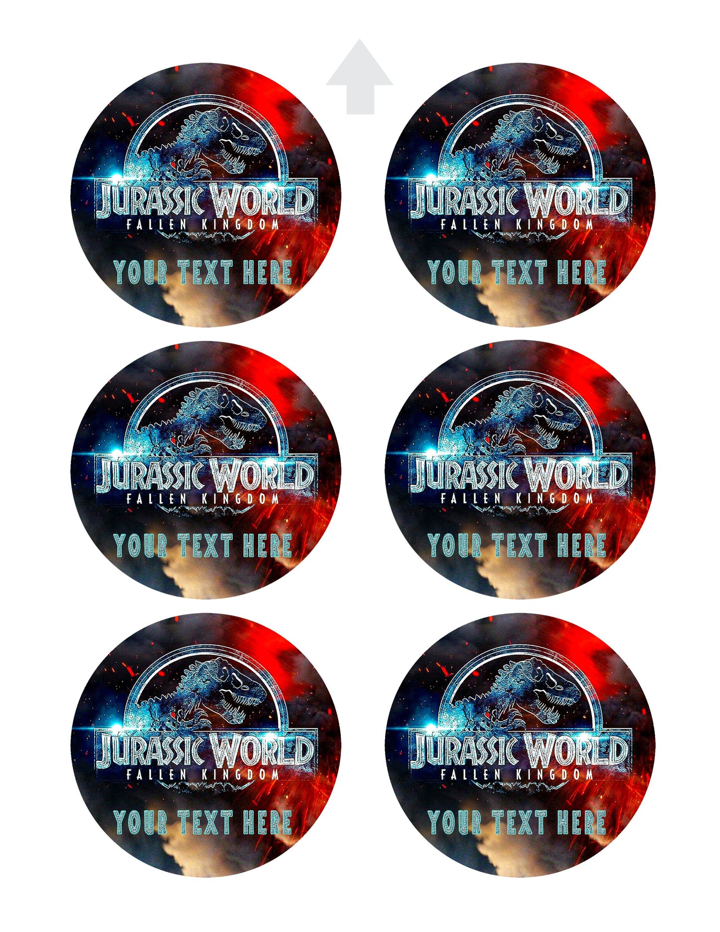 Jurassic World The Fallen Kingdom - Edible Cake Topper, Cupcake Toppers, Strips