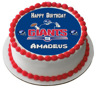 New York Giants Edible Birthday Cake Topper OR Cupcake Topper, Decor - Edible Prints On Cake (Edible Cake &Cupcake Topper)