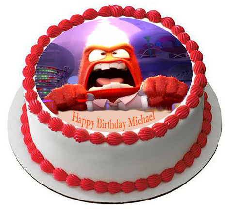Inside Out Anger 4 Edible Birthday Cake Topper OR Cupcake Topper, Decor - Edible Prints On Cake (Edible Cake &Cupcake Topper)