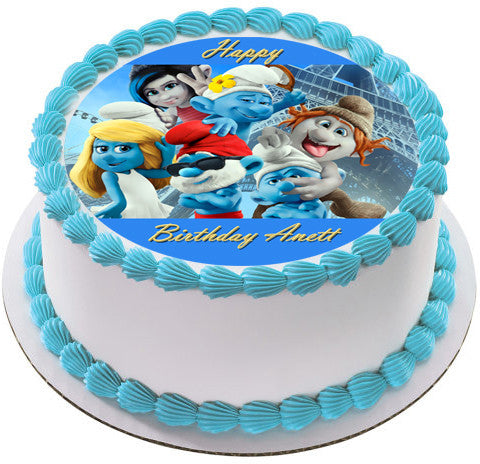 Smurfs (Nr2) - Edible Cake Topper OR Cupcake Topper, Decor