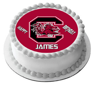 South Carolina Gamecocks Edible Birthday Cake Topper OR Cupcake Topper, Decor - Edible Prints On Cake (Edible Cake &Cupcake Topper)