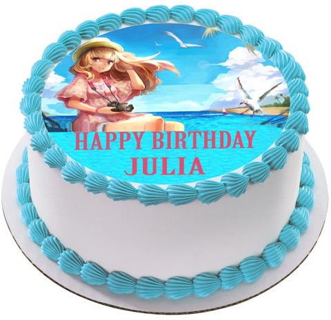 Beautiful Girl Edible Birthday Cake Topper OR Cupcake Topper, Decor - Edible Prints On Cake (Edible Cake &Cupcake Topper)