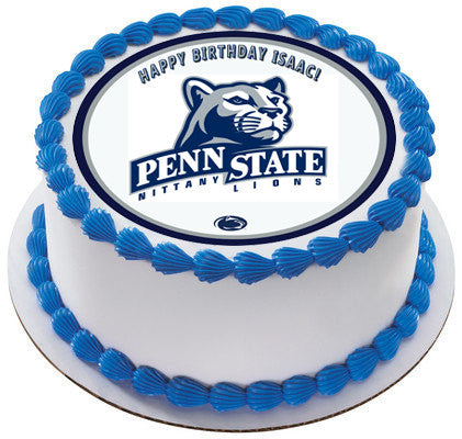 Penn State Nittany Lions Time Edible Birthday Cake Topper OR Cupcake Topper, Decor - Edible Prints On Cake (Edible Cake &Cupcake Topper)