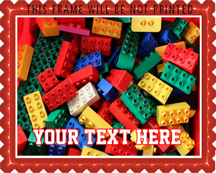Lego bricks blocks - Edible Cake Topper, Cupcake Toppers, Strips