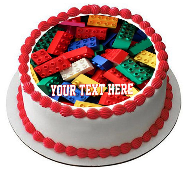 Lego bricks blocks - Edible Cake Topper, Cupcake Toppers, Strips