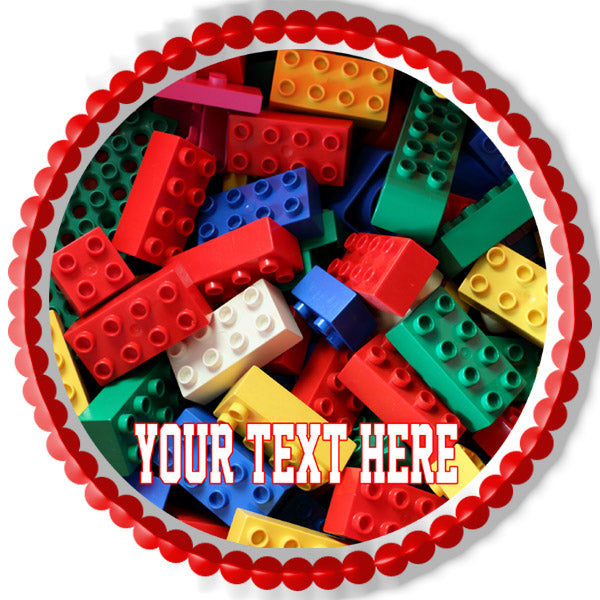 Lego bricks blocks - Edible Cake Topper, Cupcake Toppers, Strips