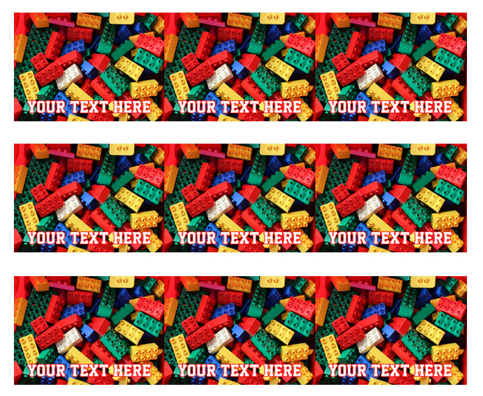 Lego bricks blocks - Edible Cake Topper, Cupcake Toppers, Strips