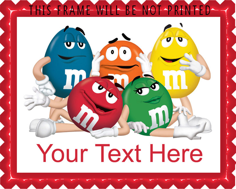 M & M - Edible Cake Topper, Cupcake Toppers, Strips