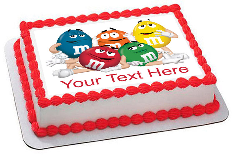 M & M - Edible Cake Topper, Cupcake Toppers, Strips