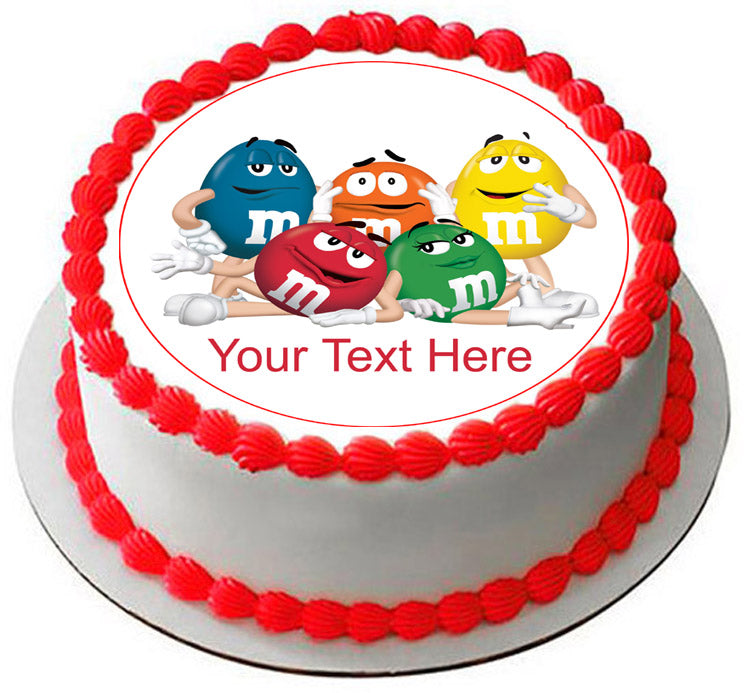 M & M - Edible Cake Topper, Cupcake Toppers, Strips