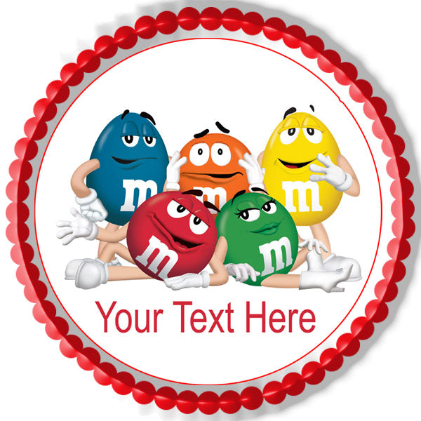 M & M - Edible Cake Topper, Cupcake Toppers, Strips