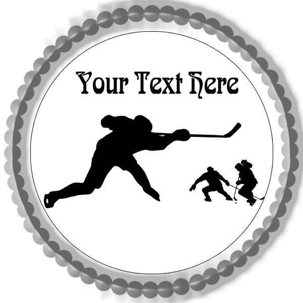 Hockey Players - Edible Cake Topper, Cupcake Toppers, Strips