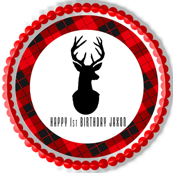 Deer Head - Edible Cake Topper, Cupcake Toppers, Strips