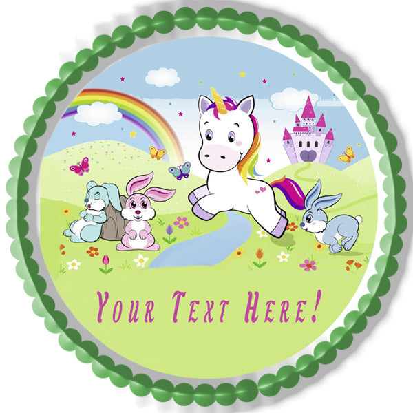 Wonderful Unikorn - Edible Cake Topper, Cupcake Toppers, Strips