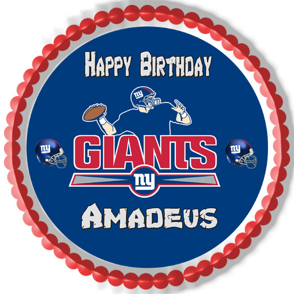 New York Giants - Edible Cake Topper OR Cupcake Topper, Decor