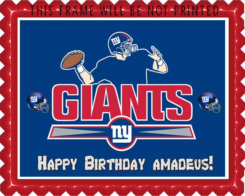 New York Giants - Edible Cake Topper OR Cupcake Topper, Decor