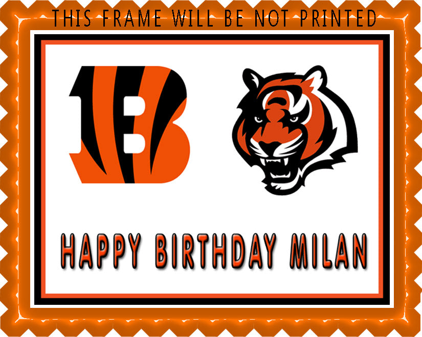 CINCINNATI BENGALS - Edible Cake Topper, Cupcake Toppers, Strips