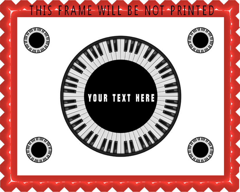 Piano keys Circular - Edible Cake Topper, Cupcake Toppers, Strips