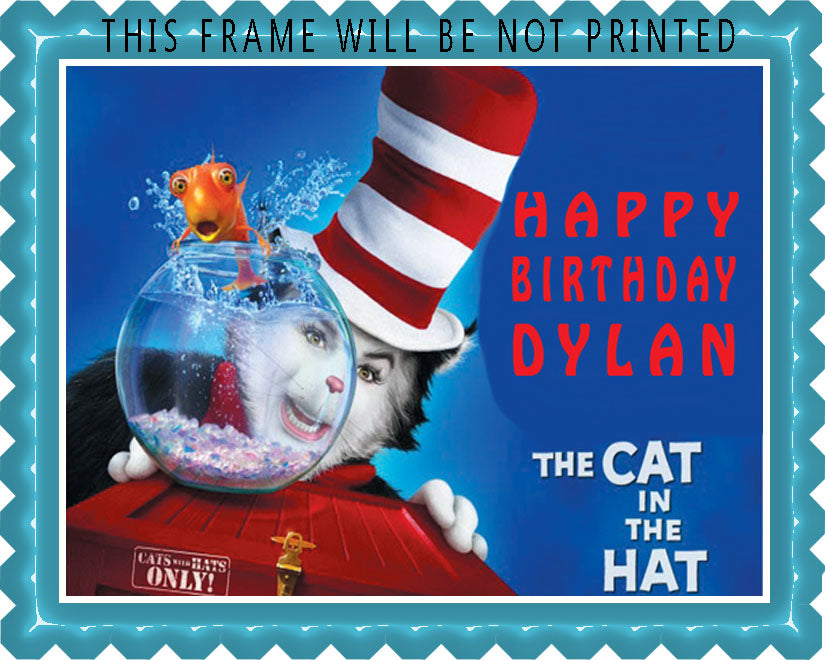 Cat in the Hat - Edible Cake Topper, Cupcake Toppers, Strips