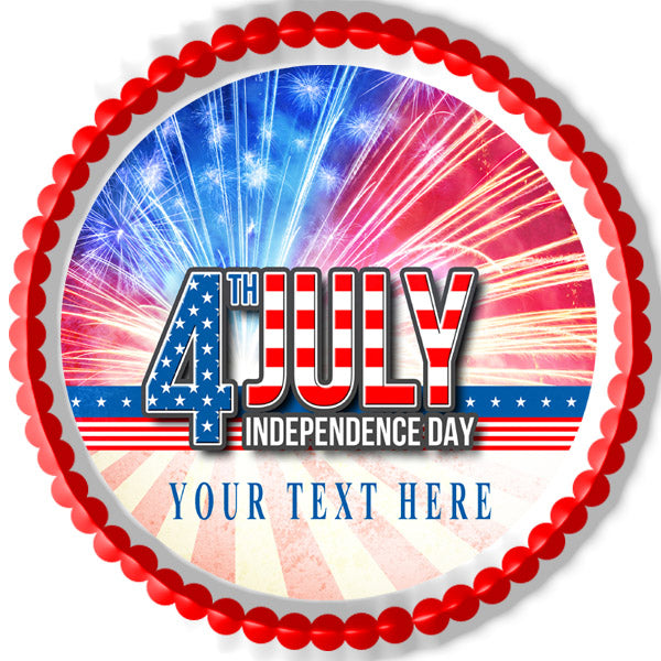 4th of July (Nr4) - Edible Cake Topper, Cupcake Toppers, Strips