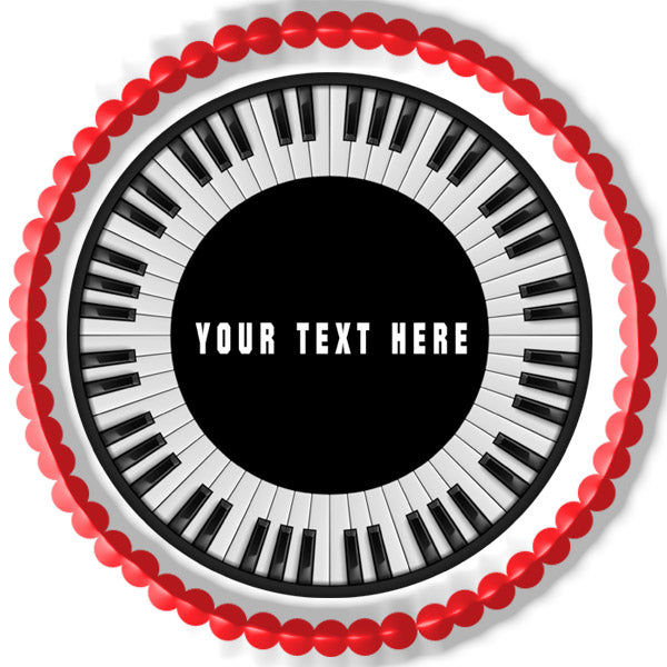 Piano keys Circular - Edible Cake Topper, Cupcake Toppers, Strips