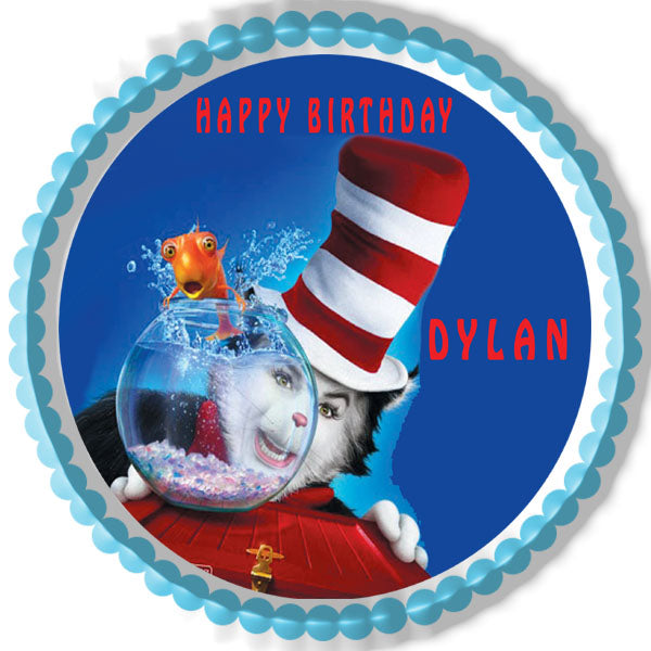 Cat in the Hat - Edible Cake Topper, Cupcake Toppers, Strips