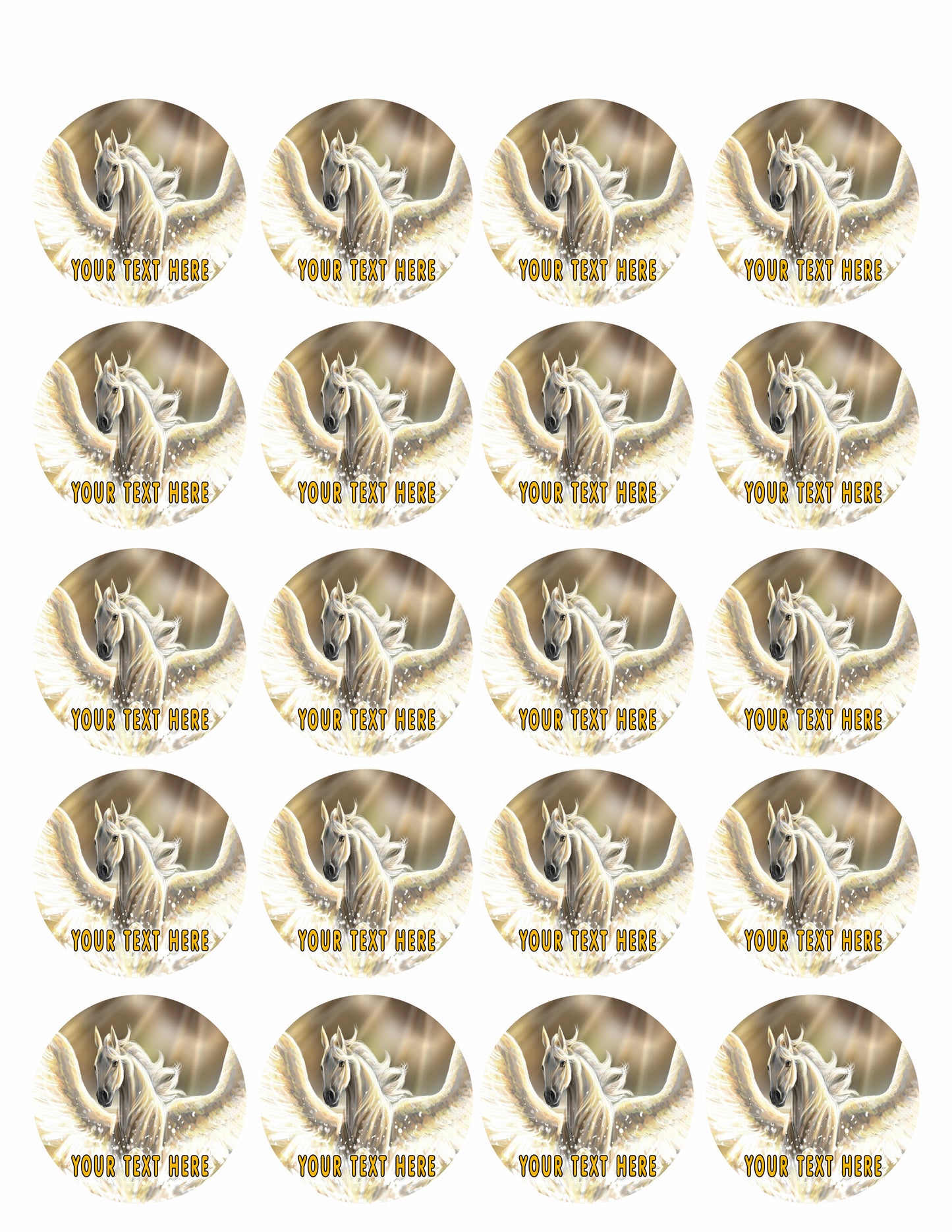 Pegasus - Edible Cake Topper, Cupcake Toppers, Strips