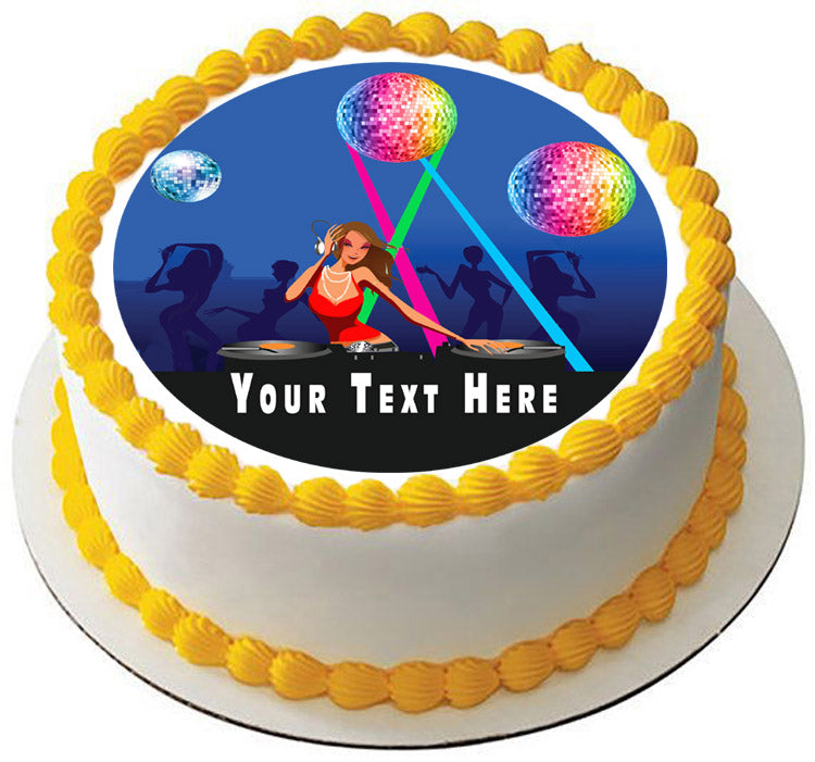 Disco Girl - Edible Cake Topper, Cupcake Toppers, Strips