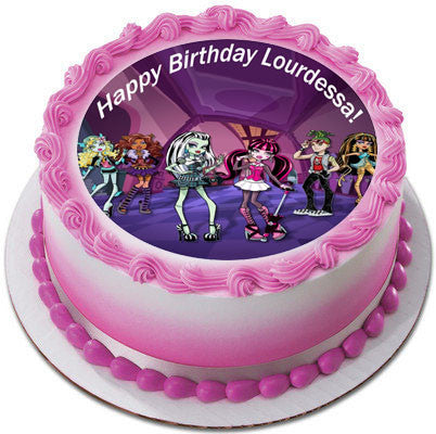MONSTER HIGH Edible Birthday Cake Topper OR Cupcake Topper, Decor - Edible Prints On Cake (Edible Cake &Cupcake Topper)
