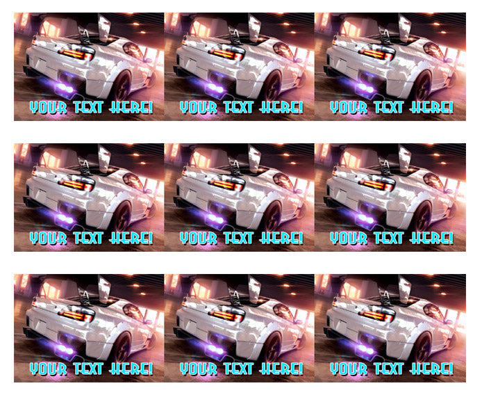Need For Speed - Edible Cake Topper, Cupcake Toppers, Strips