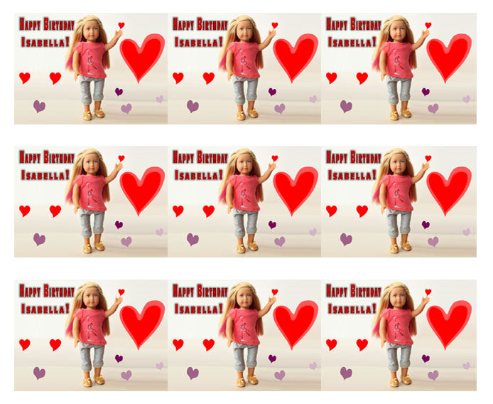 American Girl (Nr1) - Edible Cake Topper, Cupcake Toppers, Strips