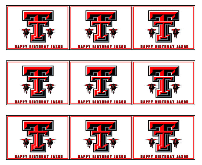 Texas Tech University (Nr1) - Edible Cake Topper OR Cupcake Topper, Decor