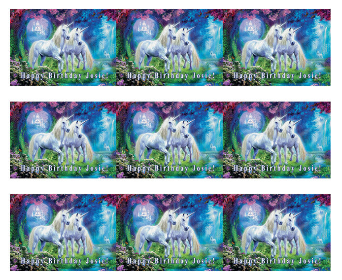 Unicorn - Edible Cake Topper, Cupcake Toppers, Strips