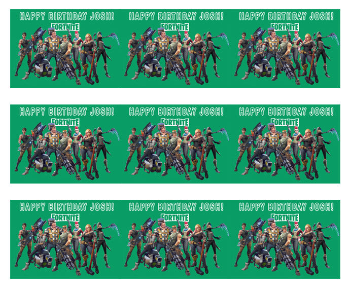 Fortnite (Nr2) - Edible Cake Topper or Cupcake Toppers, Strips