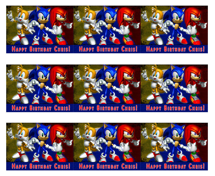 Sonic - Edible Cake Topper OR Cupcake Topper, Decor
