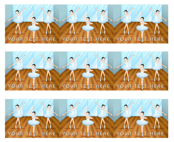 Ballet dancers dancing - Edible Cake Topper, Cupcake Toppers, Strips