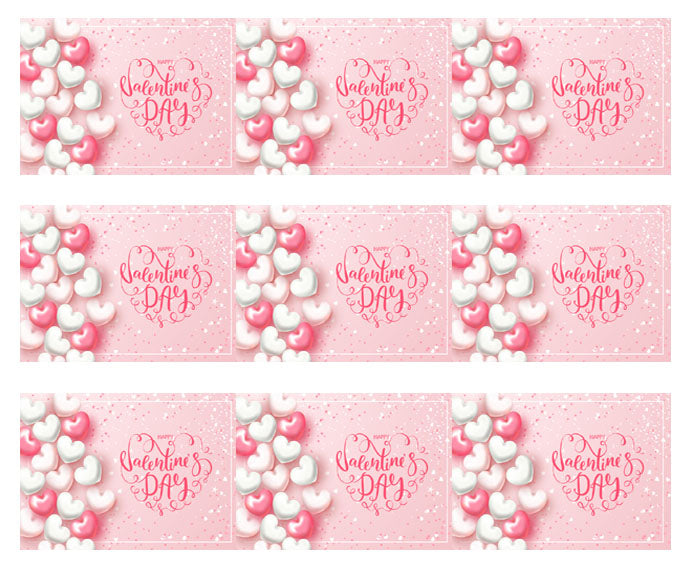 Valentine`s Day - Edible Cake Topper, Cupcake Toppers, Strips