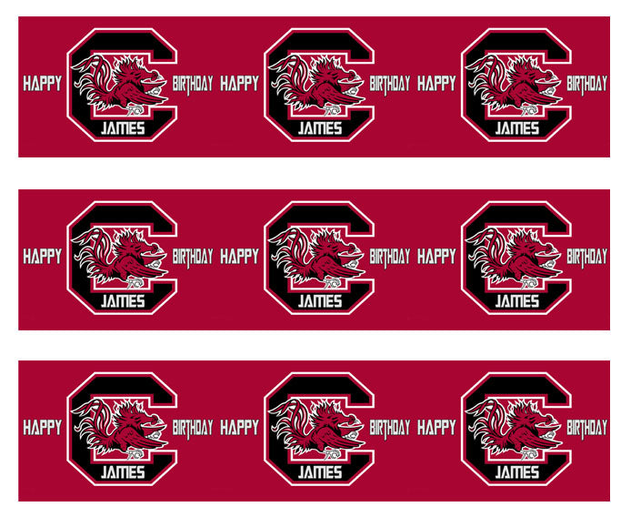 South Carolina Gamecocks - Edible Cake Topper OR Cupcake Topper, Decor