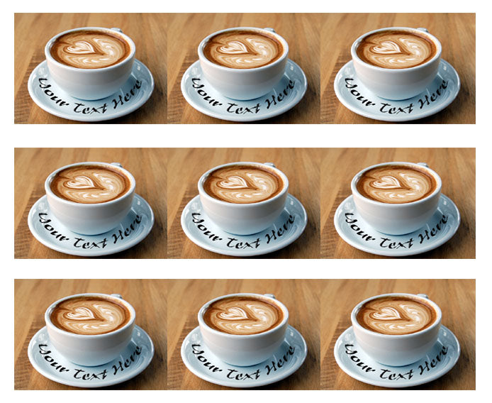 Heart Latte Art - Edible Cake Topper, Cupcake Toppers, Strips