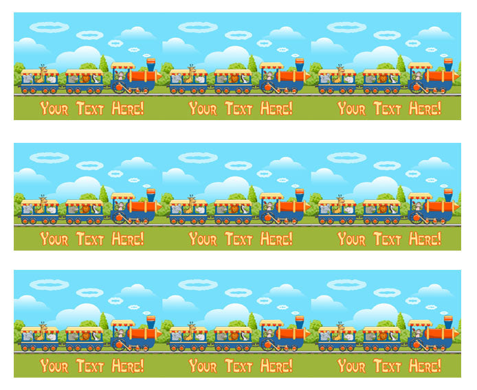 Baby Animals Train - Edible Cake Topper, Cupcake Toppers, Strips